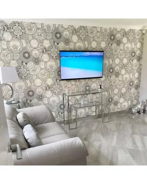 Decorative wallpaper glamor Versace Les Étoiles De La Mer plates shade of gray