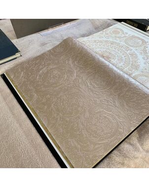 Wallpaper geometric Versace Barocco Metallics light brass