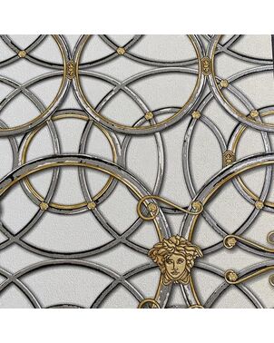 Wallpaper glamor Versace IV geometric Art Deco Home beige and gold