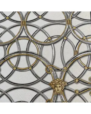 Wallpaper glamor Versace IV geometric Art Deco Home beige and gold