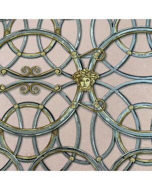 Wallpaper Versace IV glamor style baroque stylish circles on a pink background