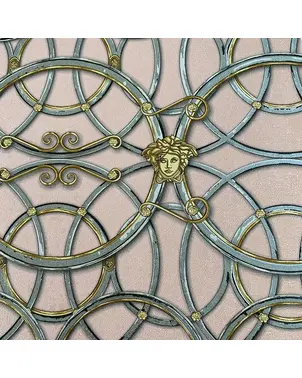 Wallpaper Versace IV glamor style baroque stylish circles on a pink background