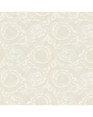 Wallpaper VERSACE IV Heritage ornament ecru on a white background