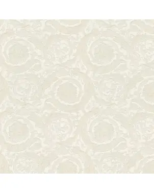 Wallpaper VERSACE IV Heritage ornament ecru on a white background