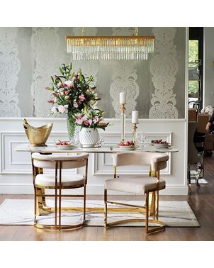 MARCO modern beige glamour upholstered chair for living and dining room