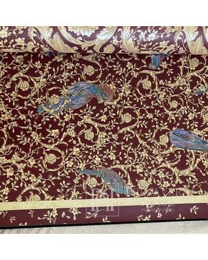 Versace Barocco Birds glamor wallpaper with birds ornament, red gold