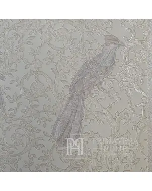 Versace Barocco Birds glamor wallpaper with birds ornament, ecru