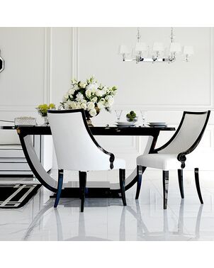 Upholstered chair CARLOTTA glamor oak, white, black