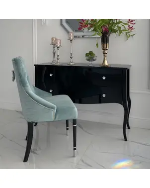 Komoda glamour łazienkowa czarna wysoki połysk, gięte nogi stylowa nowoczesna  ELENA GLAMOUR