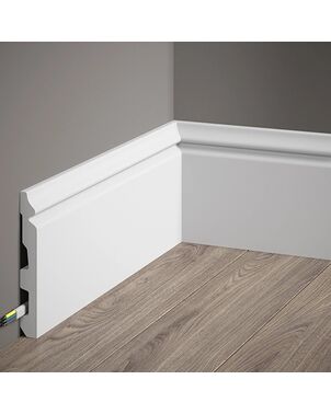 Skirting board white 13,7 cm 200 cm
