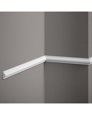 White decorative wall strip 2.5 cm, 200 cm