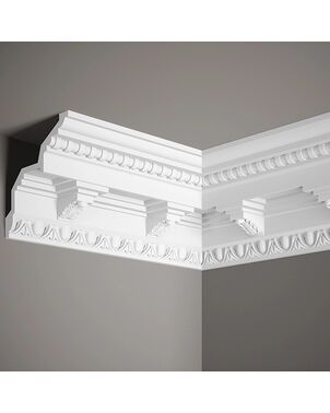 White decorative ceiling molding with a decor of 13.3 cm 200 cm