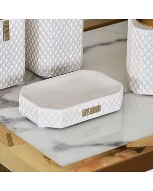 Ceramic golden soap dish caramel beige Lene Bjerre