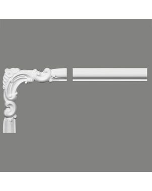 Decorative corner, white stucco corner strip 21 cm
