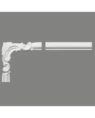 Decorative corner, white stucco corner strip 21 cm