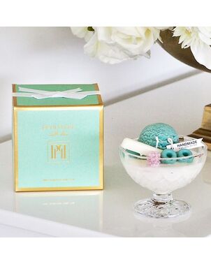 Scented candle natural green tea ice cream dessert - a gift for her