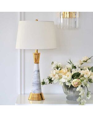 Luxury table lamp with a conical gold marble base GIULIA New York Art Deco
