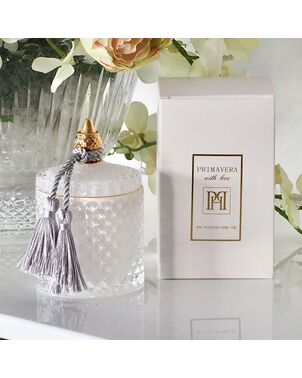Decorative white crystal glass container