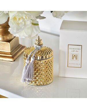 Decorative gold crystal glass container