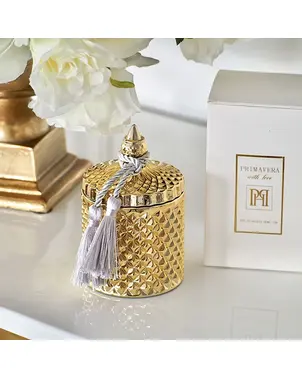 Decorative gold crystal glass container