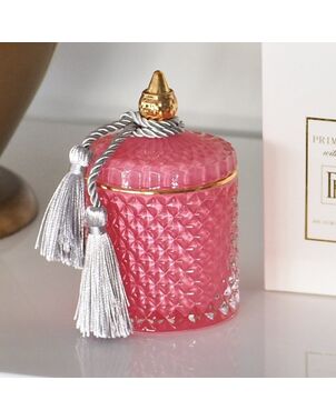 Decorative glass, crystal pink container