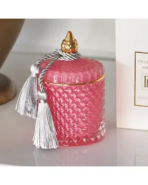 Decorative glass, crystal pink container