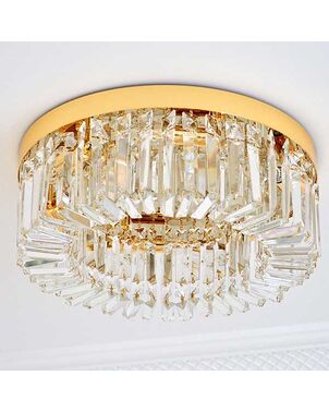 Plafon glamour kryształowy, nowoczesny do sypialni, przedpokoju, łazienki, złoty STELLA 50 cm