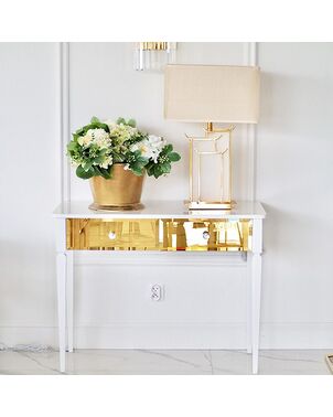 New York glamor white gold ELEGANCE mirror console
