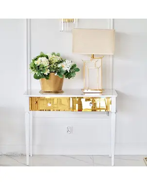 New York glamor white gold ELEGANCE mirror console