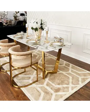 Nowojorski dywan ELITE BEIGE wzór geometryczny  nowoczesny beżowy biały