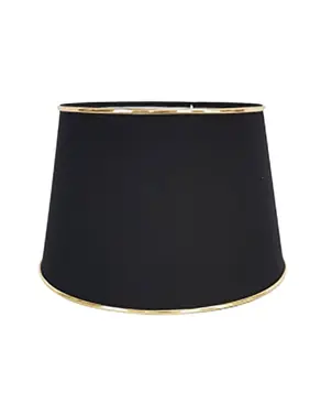 Black lampshade with gold trimming L 45 cm