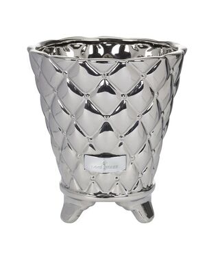 Ceramic pot silver Precious Flower Lene Bjerre 12 cm