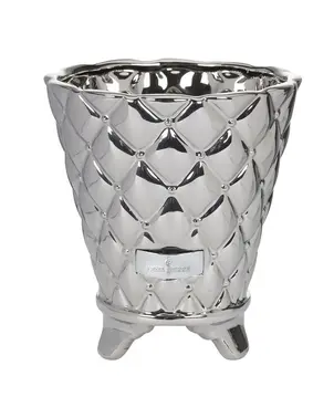 Ceramic pot silver Precious Flower Lene Bjerre 12 cm