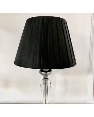 Elegant black pleated lampshade, 25 cm
