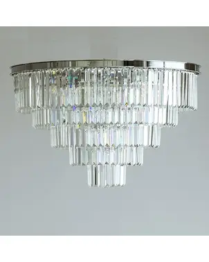 Plafon glamour kryształowy żyrandol przysufitowy  nowoczesny srebrny GLAMOUR 80 cm