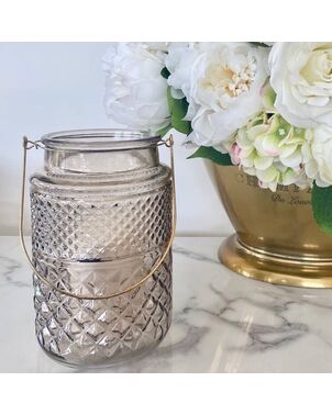 Glass, gold, Tealight WERONIKA, loft