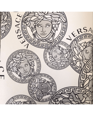 Exclusive Versace V MEDUSA AMPLIFIED glamor wallpaper beige, black, medusa face, luxury, glamor