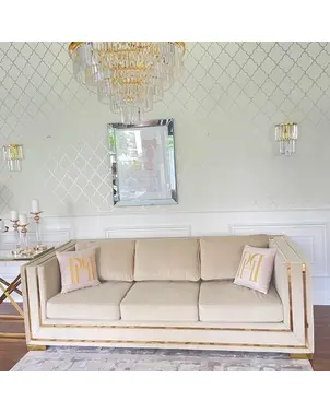 Rozkładana sofa glamour nowoczesna złota kanapa MONACO