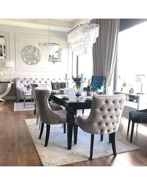 Design chair with a quilted backrest, for the dining room, for the dressing table, glamor, modern, classic, upholstered, wooden TIFFANY OUTLET