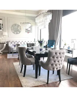 Design chair with a quilted backrest, for the dining room, for the dressing table, glamor, modern, classic, upholstered, wooden TIFFANY OUTLET