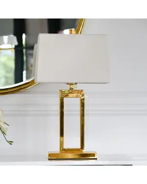 Luxurious table lamp, modern, art deco, New York, transparent, gold VALENTINO
