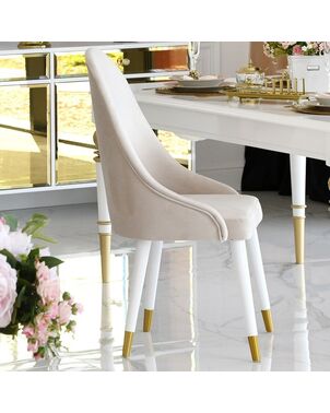 Luxurious upholstered chair, for the dining room, classic, New York, gold CAPRI