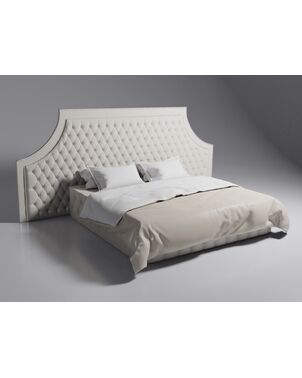 Glamour upholstered bed quilted chesterfield grey white VISION