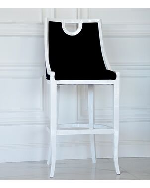 Upholstered stool REGINA glamor beech, black, white OUTLET