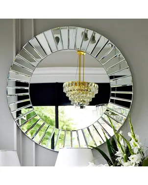 Lustro okrągłe, dekoracyjne, w stylu nowojorskim, glamour SORENTO OUTLET