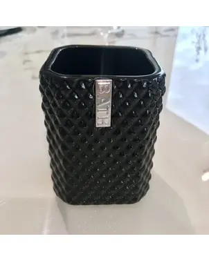 Ceramic toothbrush holder 10.5 cm, black gold Lene Bjerre