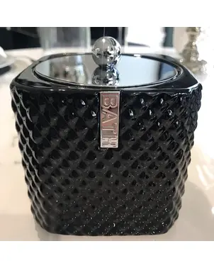 Container for cotton pads black BATH jar black Lene Bjerre