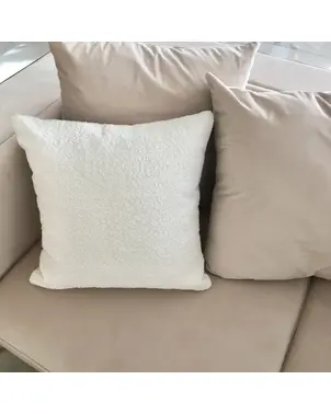 Elegant pillow, 50x50, teddy bear fabric, white, for the bedroom, the living room