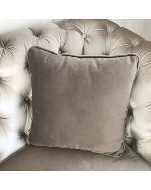 Decorative pillow 40x40 with keder, brown, velor fabric