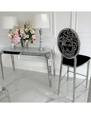 Hoker do barku, wyspy, nowoczesny, luksusowy, czarny, srebrny MEDUSA OUTLET
